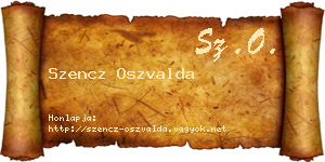 Szencz Oszvalda névjegykártya